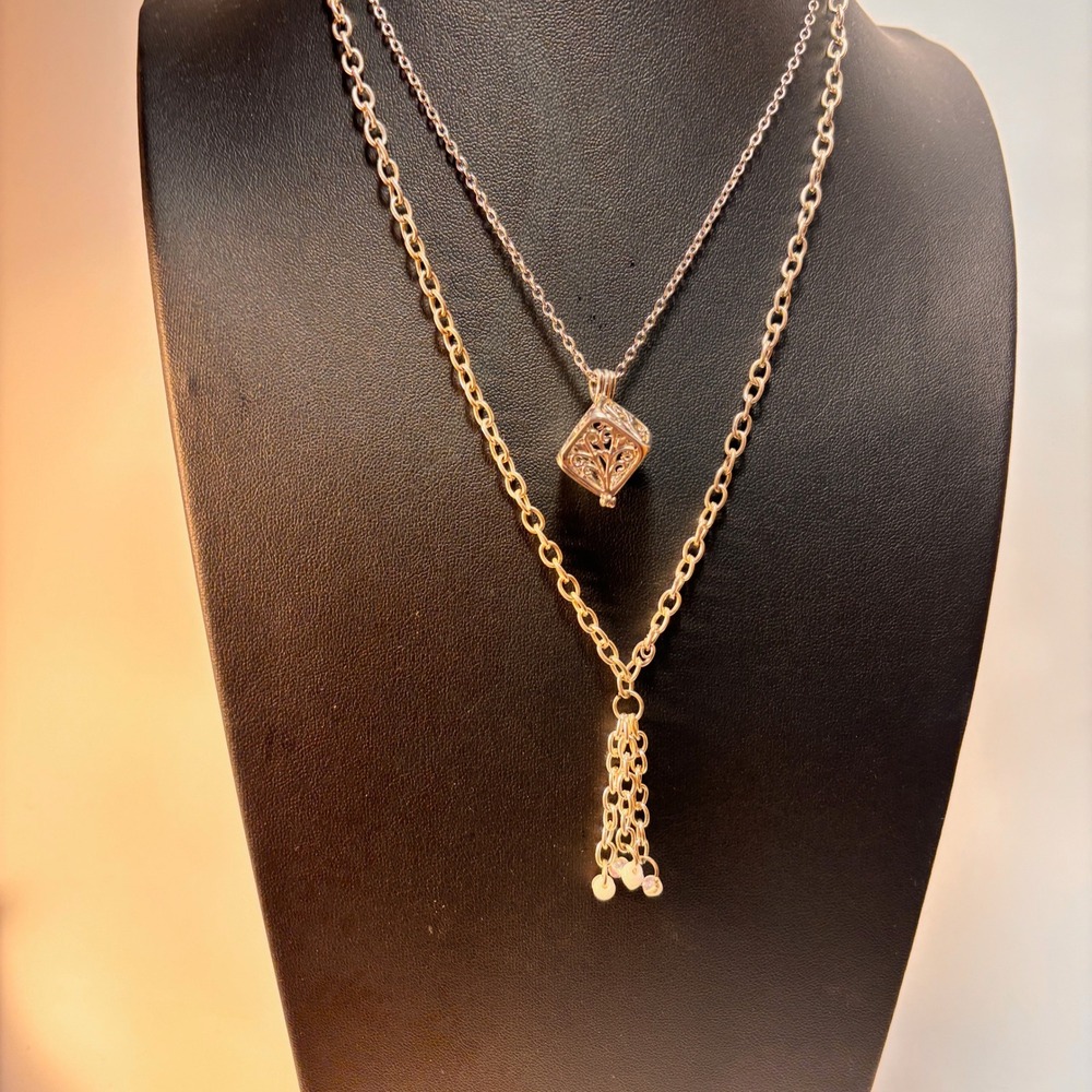 Filigree‎ Pendant Necklace Set Silver Tone Whimsygoth Dark Academia